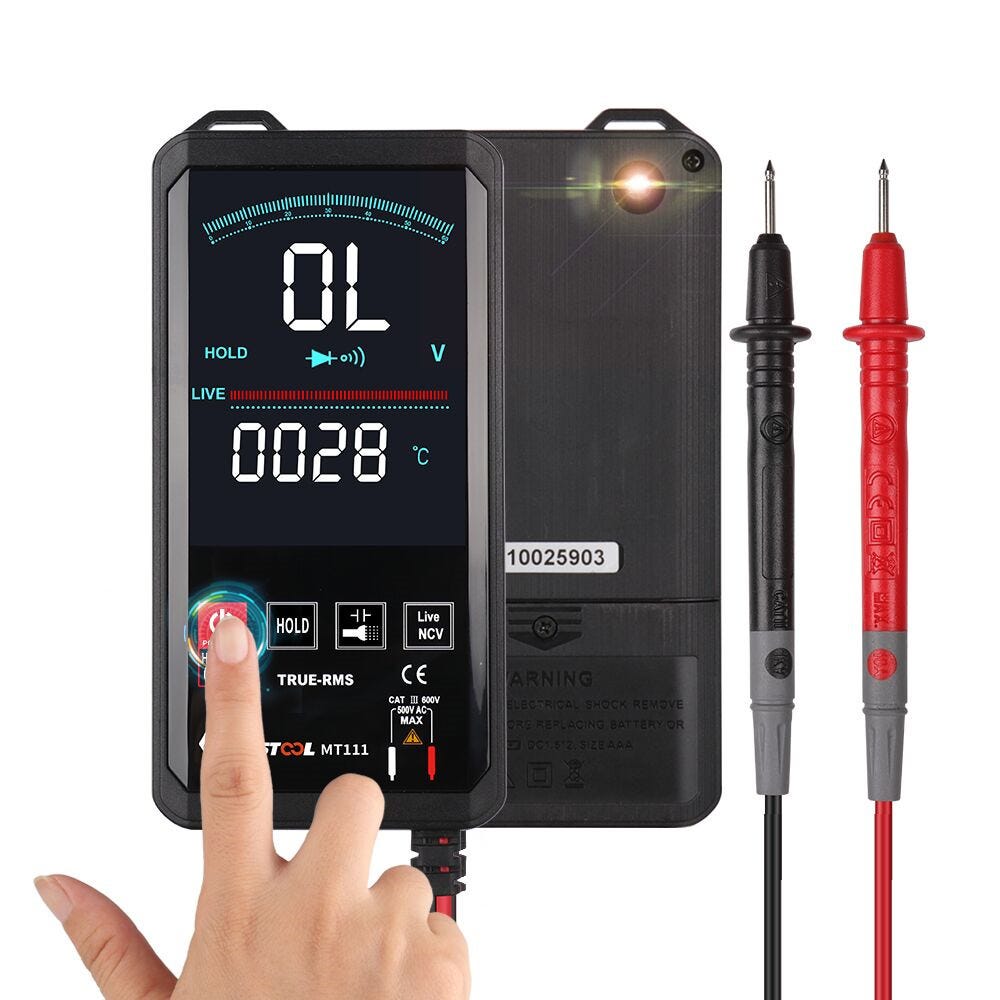 Multimètre numérique portable TRMS AC, 6 000 points, avec fonction