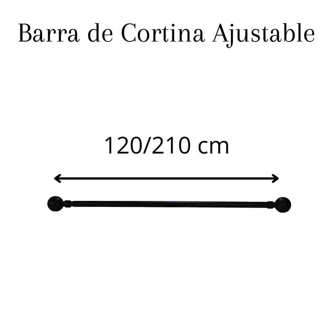 Barra extensible D20 120-210 cm negro mate INSPIRE