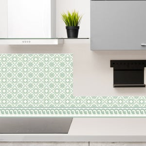 Crédence de cuisine décoratif en Aluminium Carreaux Verts 48x72 cm