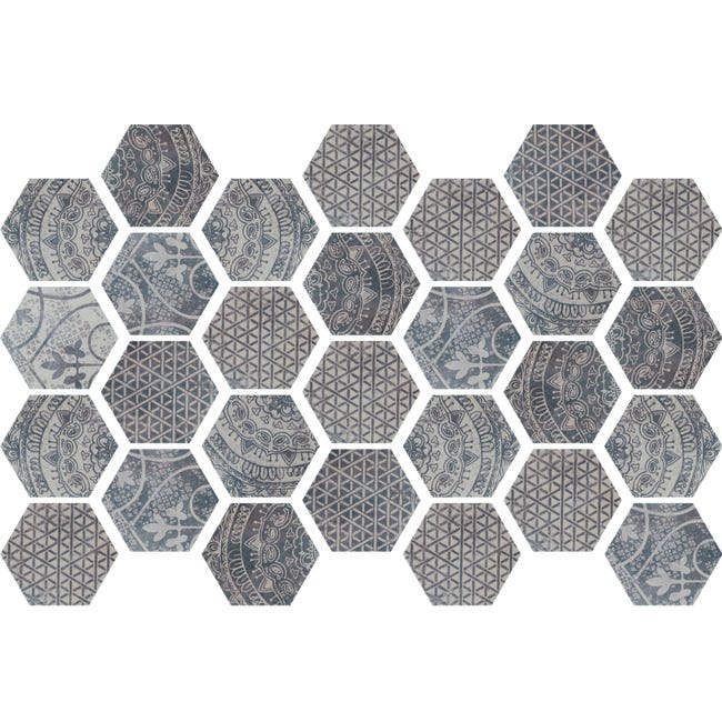Revestimiento adhesivo hexagonal 28,63x24,46 cm