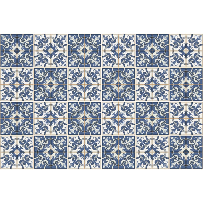 24 vinilos baldosas de cemento azulejos philipa - adhesivo pared - sticker  revestimiento - 40x60cm-24stickers10x10cm