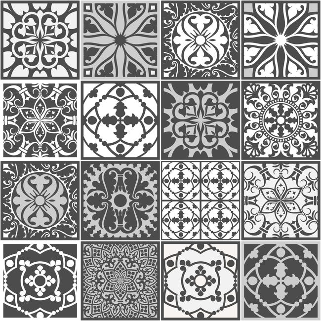 9 vinilo baldosas azulejos sombra mosaicos esmerilado - adhesivo