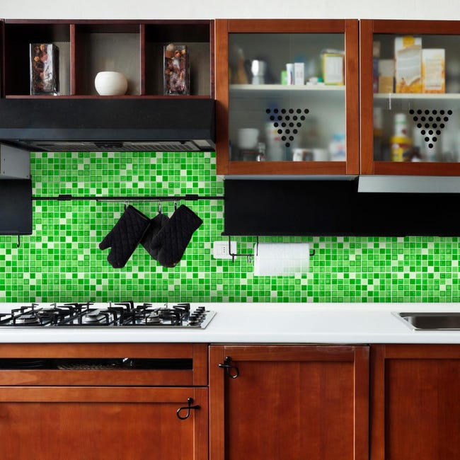 3200 Piastrelle Mosaico In Vetro Specchiato | Autoadesive | Per DIY E Decorazioni | Effetto Argento - Foto 8