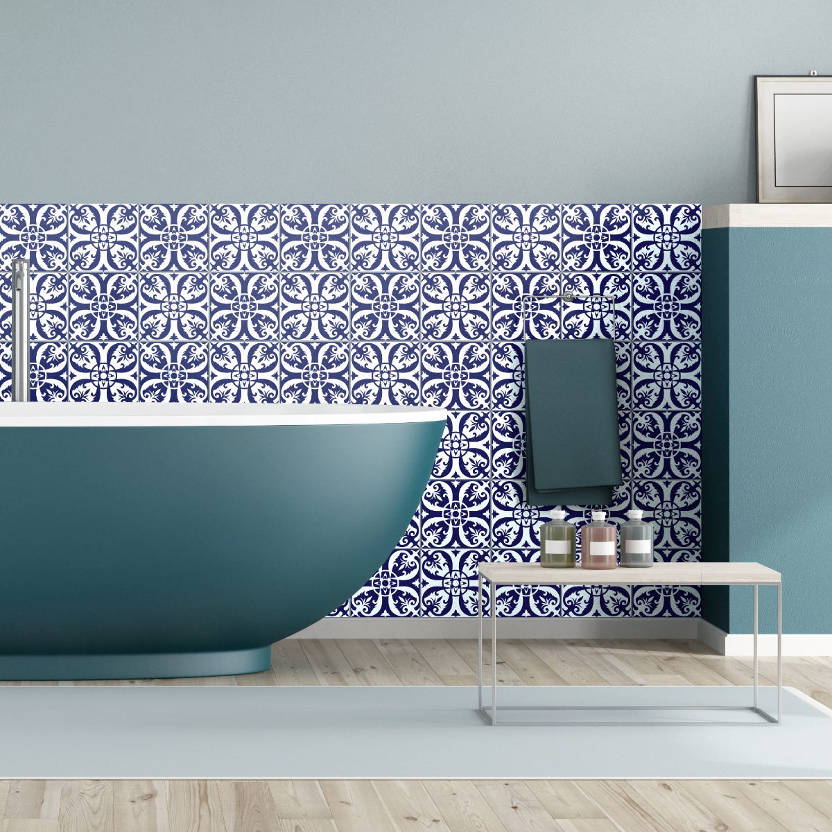 60 vinilo baldosas azulejos yanina - adhesivo de pared - revestimiento  sticker mural decorativo - 90x150cm-60stickers15x15cm