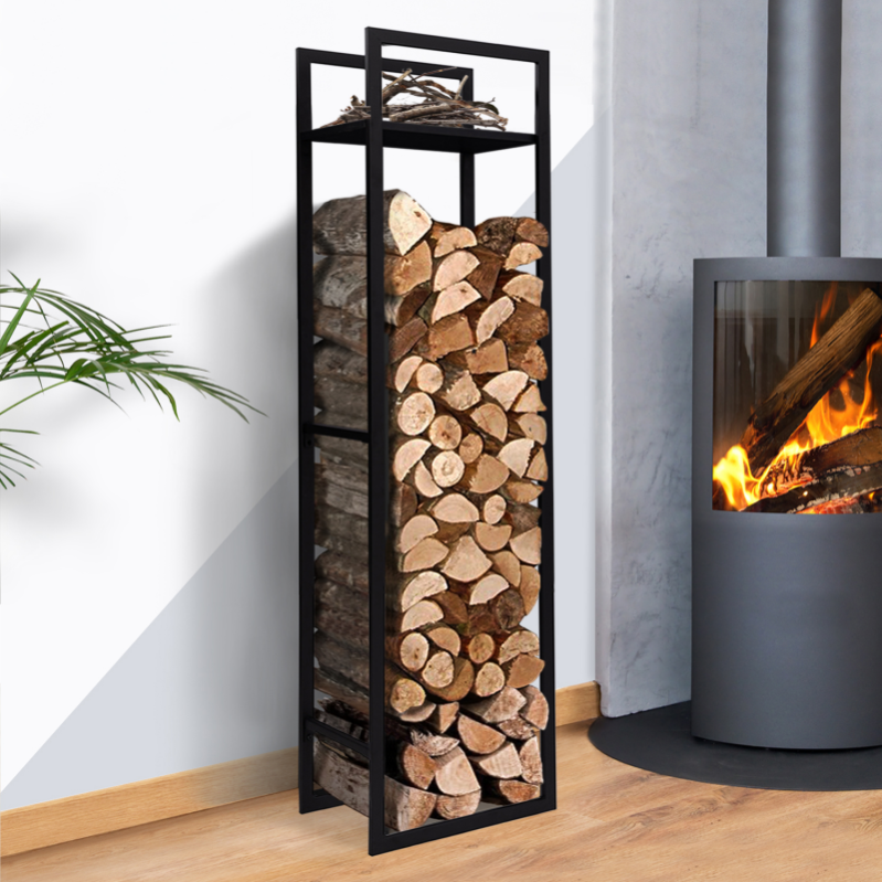 Étagère en métal pour bois de cheminée : : Bricolage
