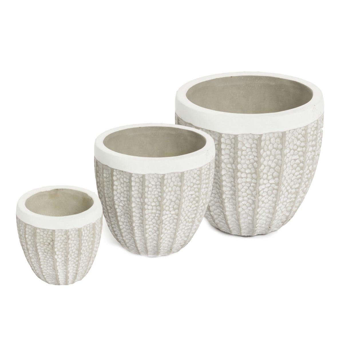 Set de 3 vases en béton modèle Grain (8x8x8cm ; 10x10x10cm ; 14x14x13cm