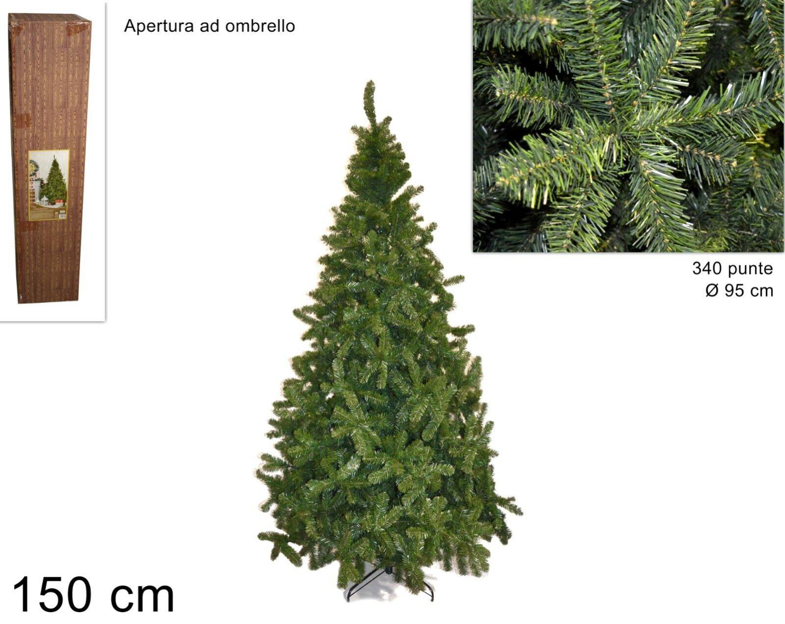 HOMCOM 180cm Albero di Natale Artificiale con 624 Rami in PVC Ignifughi, Albero di Natale Realistico con Decorazioni e Rami Folti, Verde
