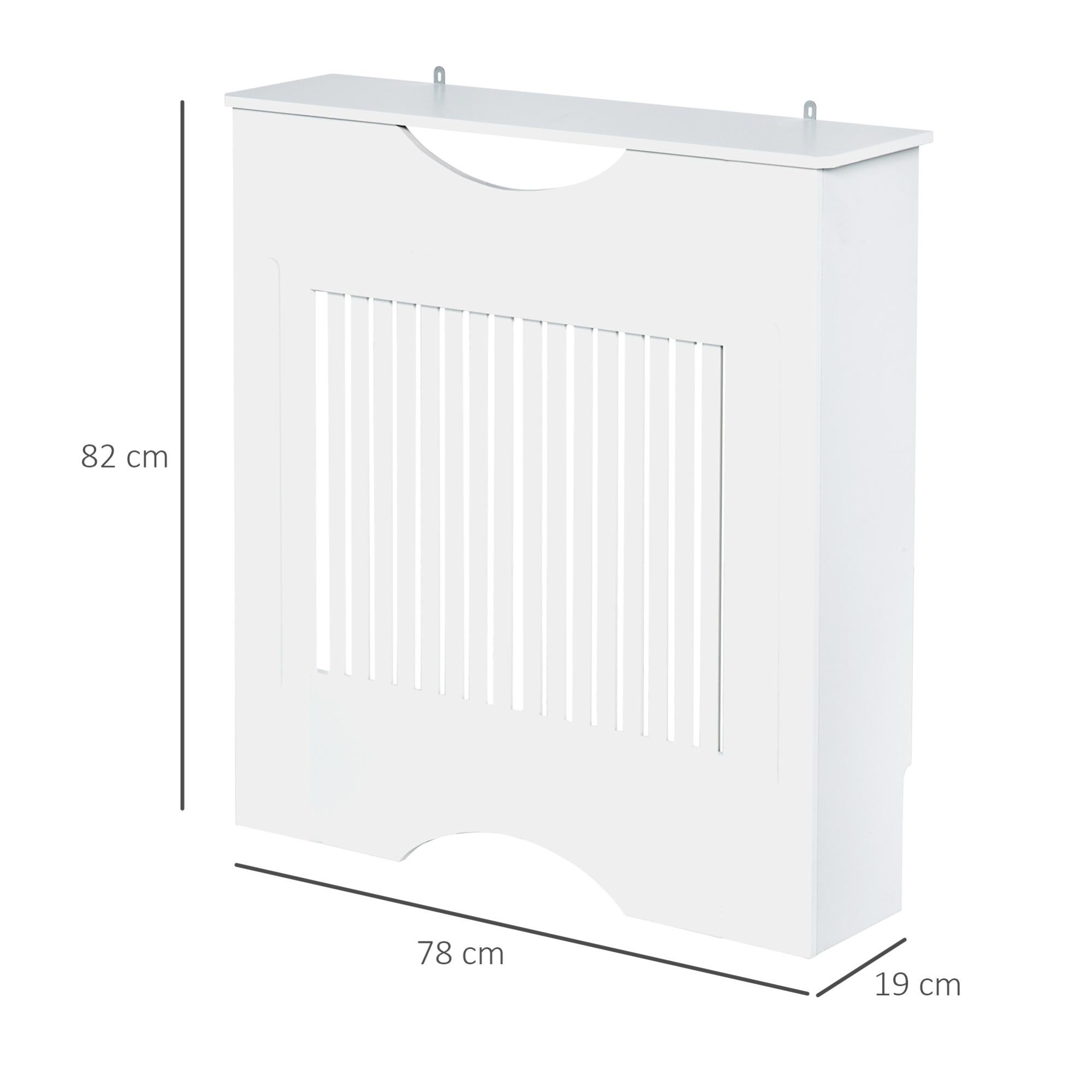 Festnight Copritermosifone In MDF Bianco 112x19x81 Cm – Mensola Decorativa Per Radiatori, Design Moderno A Stecche, Facile Da Montare