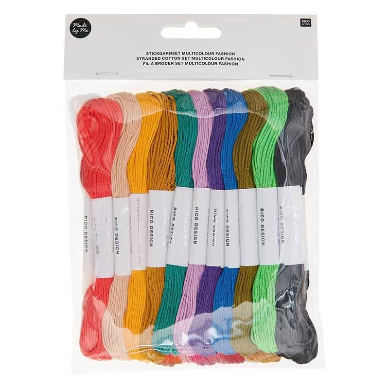 24 fili da ricamo in cotone - Colori brillanti