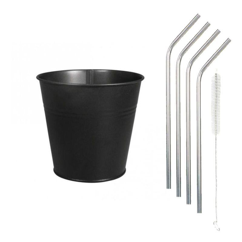 YOUKE OLA 8 Bicchieri In Acciaio Inox 304 Da 850 Ml, Isolati Sottovuoto, Con Coperchi E Cannucce In Metallo, Ideali Per Sublimazione E Regali Fai Da Te (nero)