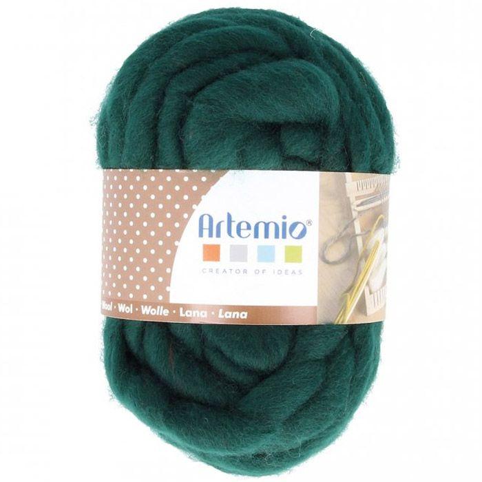Pelote de laine épaisse 10 m - 70 g - vert bouteille - Artemio