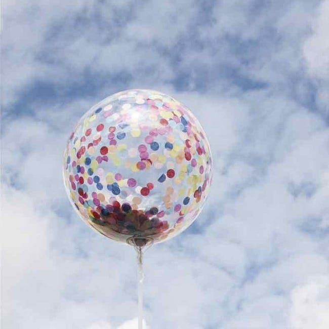 3 palloncini trasparenti bolla 40 x 4 cm