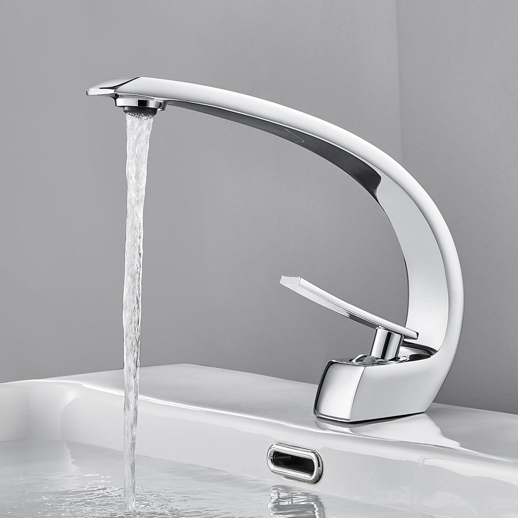 Auralum Top Design robinet de lavabo Cascade Mitigeur en laiton chromé pour salle de bain Couleur