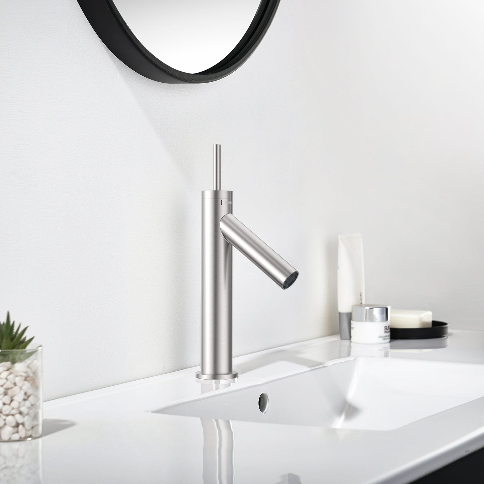 Robinet salle bain LONHEO, Mitigeur de lavabo en acier inoxydable  antirouille et anti-oxydation, Robinet pour lave-mains et vasque
