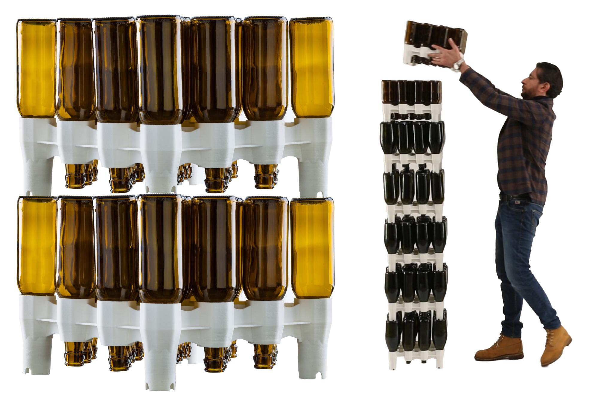 Scolabottiglie Professionale 50 Posti - Per Vino E Birra | Design Ad Incastro - Foto 9