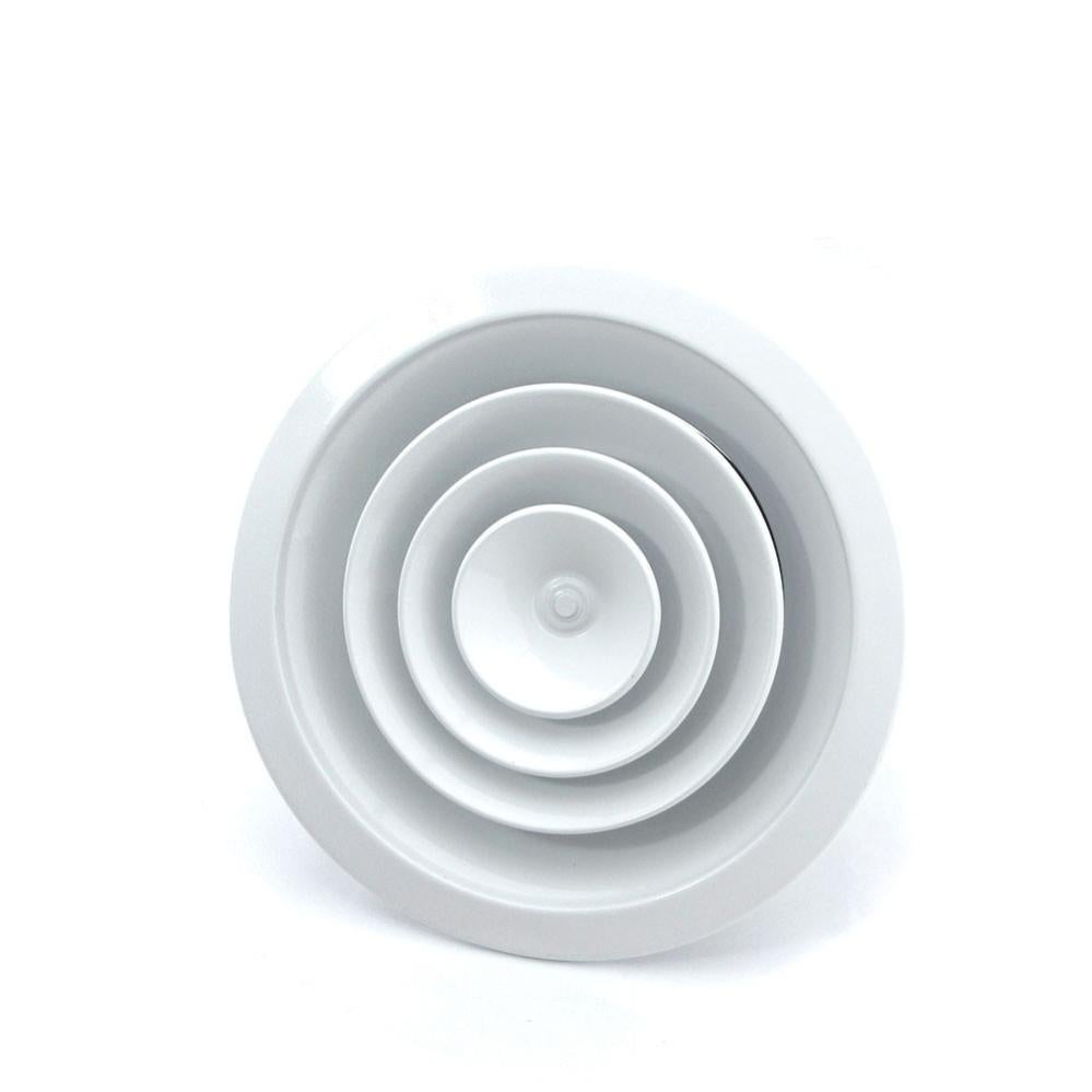 Difusor Circular Regulable Blanco - Para Techo, Distribución De Aire Acondicionado/calefacción, Compuertas Abatibles