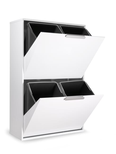 ARREGUI Ecoclas CR601 E Cubo de basura y reciclaje de acero de 4 cubos mueble de reciclaje 4 x 17 L 68 L blanco Leroy Merlin