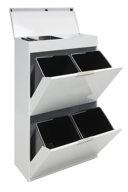 ARREGUI Ecoclas Plus CR621 E Cubo de basura y reciclaje de 4 cubos bandeja superior multiusos mueble de reciclaje 4 x 17 L 68 L Leroy Merlin