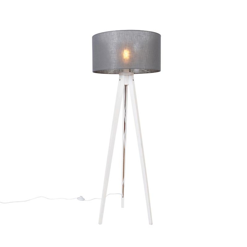 LAMPADA DA TERRA TREPPIEDE PARALUME IN METALLO 45CM BIANCO