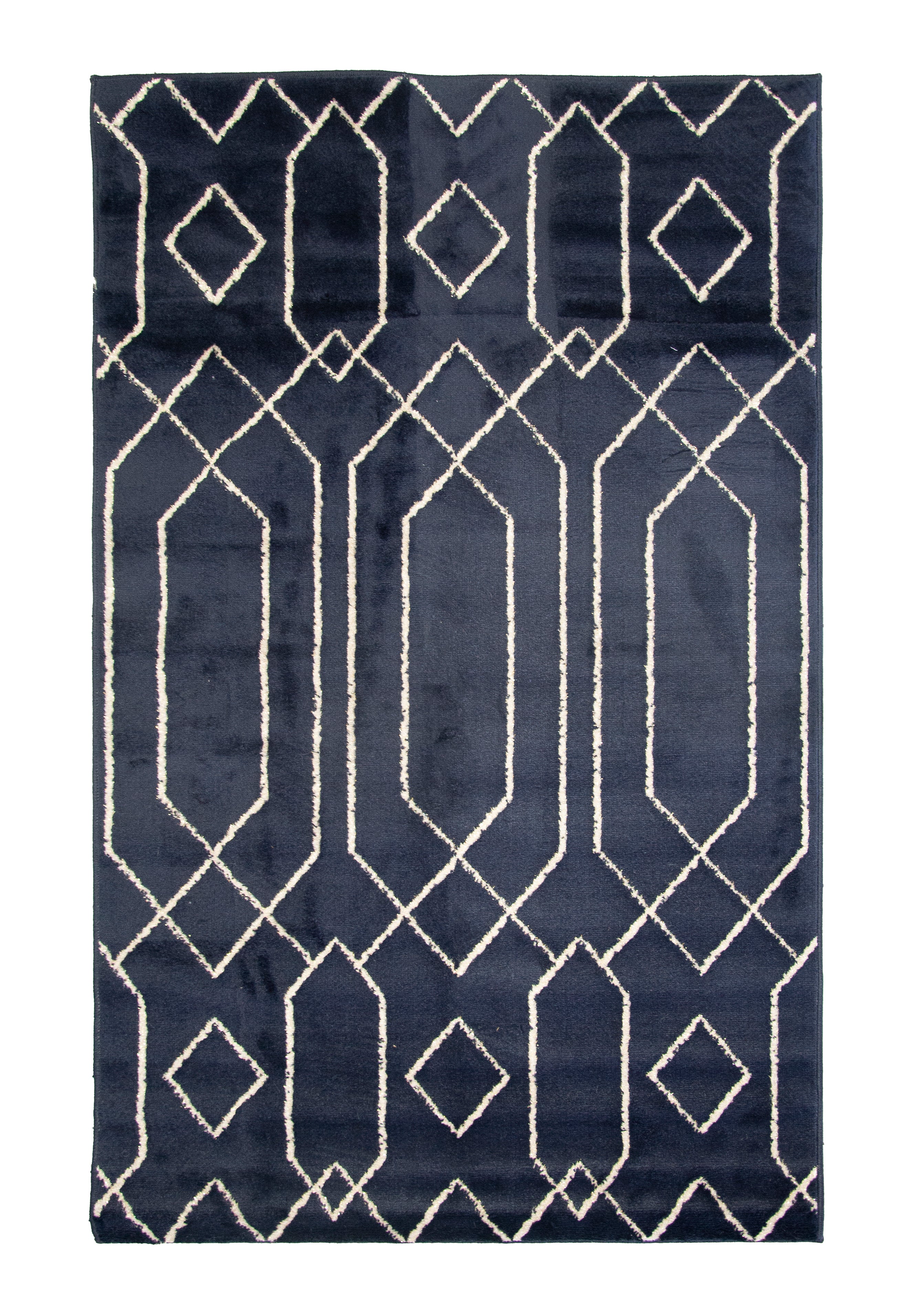 Tapis rectangulaire 'Lurex' bleu et or bleu/or 150x200cm - L'Incroyable