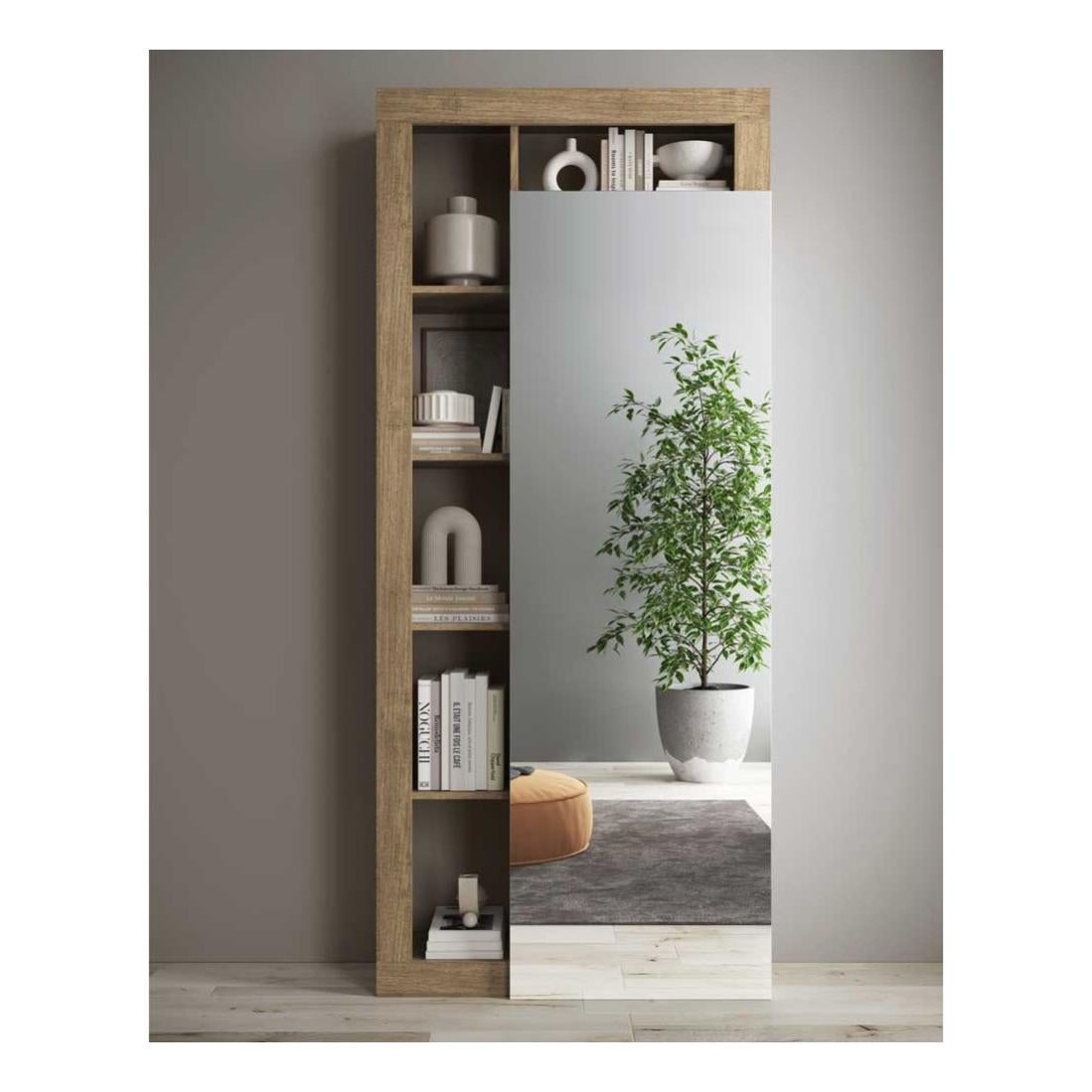 Armoire de vestiaire 1 porte Miroir Chêne naturel ISCHIA Leroy Merlin