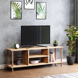 Mueble de TV SKRAUT HOME Loft (137x40x57cm - Melamina - Marrón)