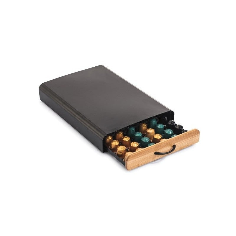 Cassetto Porta Capsule Nespresso Design Industriale Bamb E Acciaio Elie Nero Opaco Msv Leroy