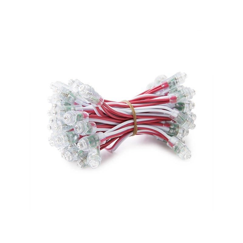 Pixel led 0.1w 2lm 9mm 5v epistar (cadena 50 unidades) rojo 50.000h [de-pix-9-r]