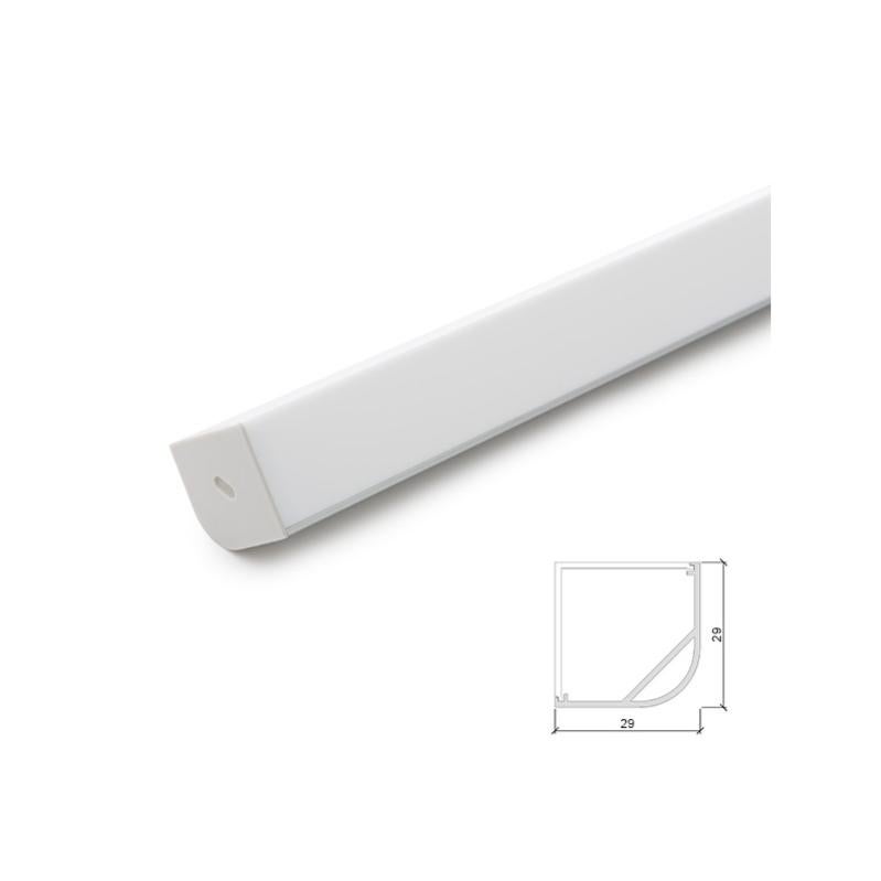 Profilo Alluminio Per Striscia LED Diffusore Latteo LLE-ALP015R X 2M - Foto 10