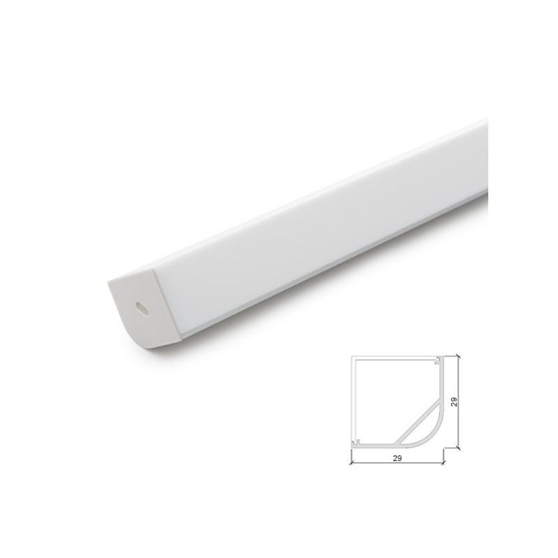 Profilo Alluminio Per Striscia LED Diffusore Latteo LLE-ALP015R X 2M - Foto 10
