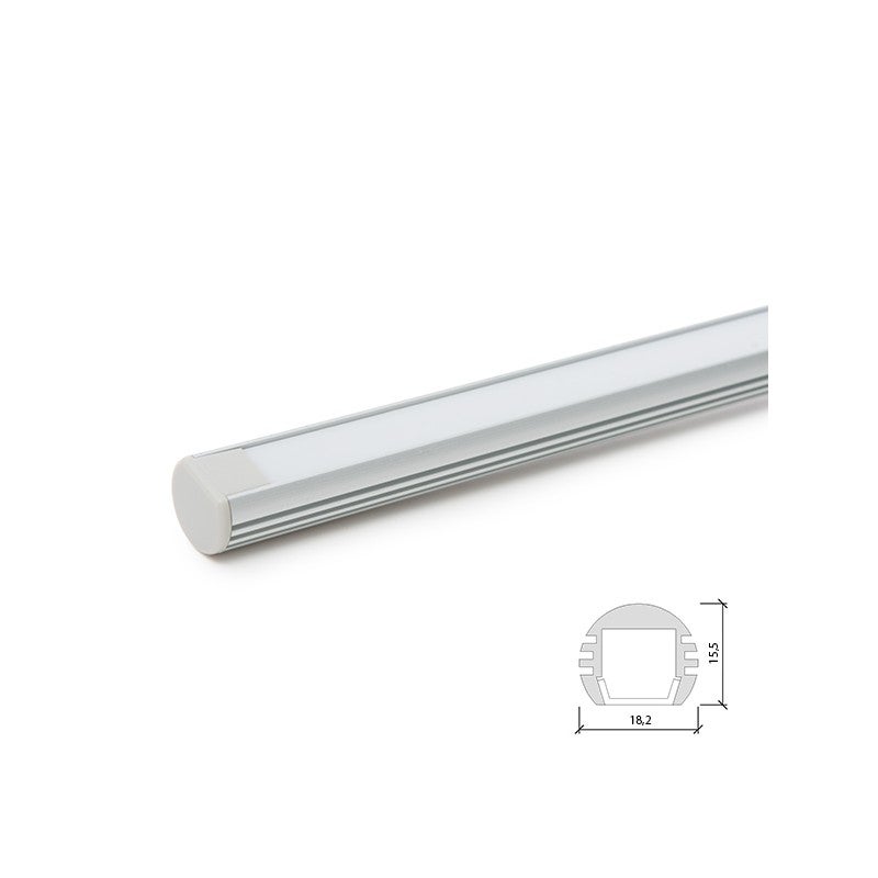 Perfíl aluminio para tira led suspendible - difusor opal su-a1818 x 2m