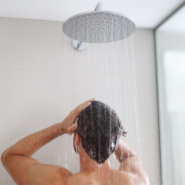 Soffione doccia circolare fisso per colonna doccia con effetto