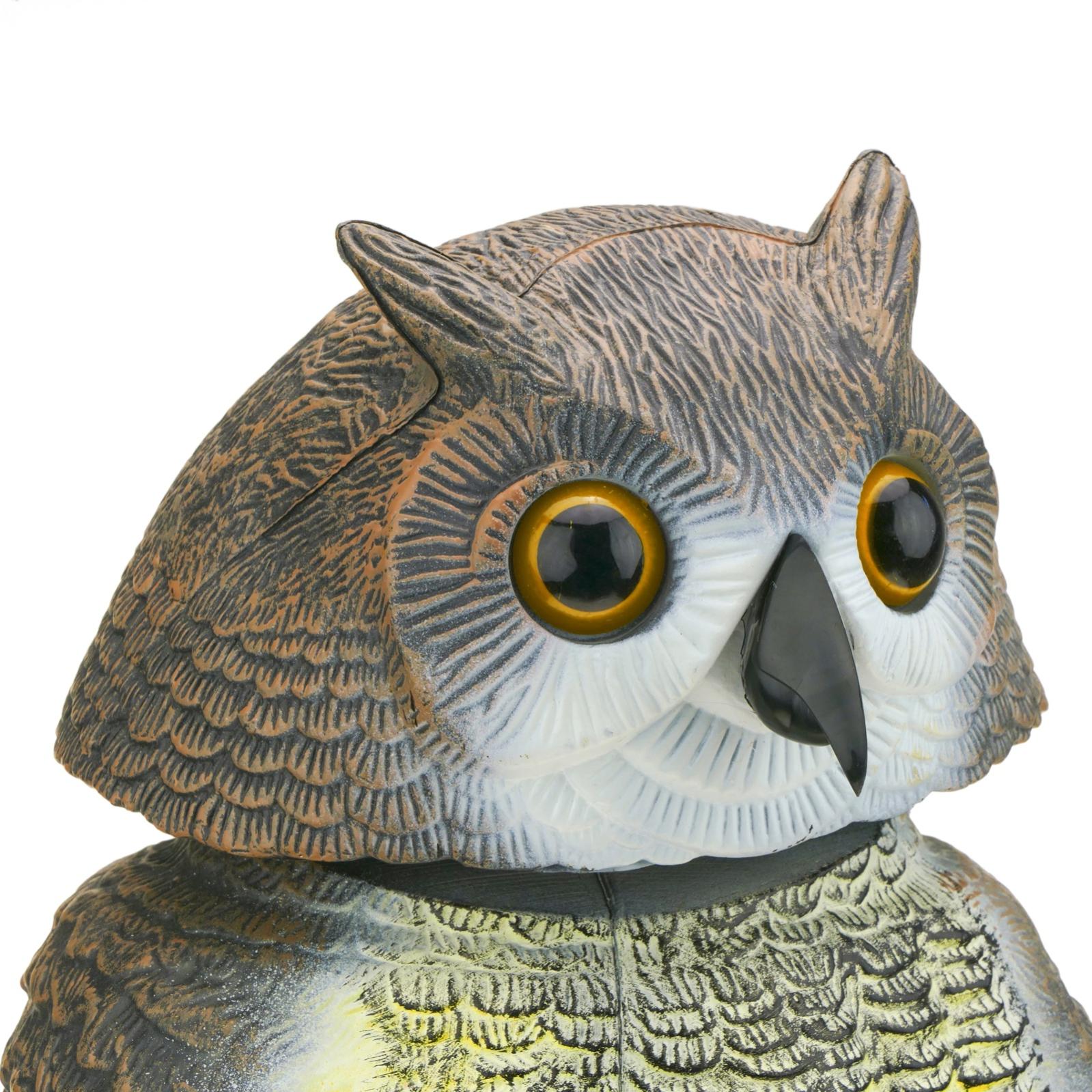 Statue Hibou Grand Duc En Pierre Reconstituée - Déco Jardin Résistante Au Gel, Fait Main