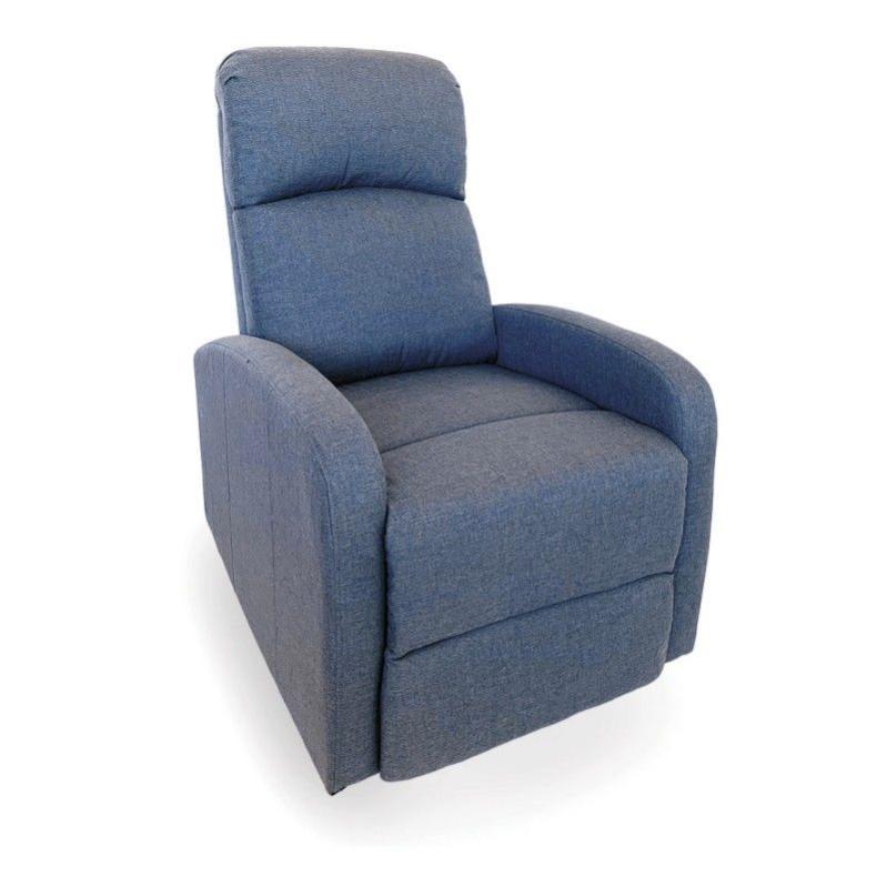 Cosy Poltrona Relax Manuale In Pelle Antracite, Con Poggiapiedi Integrato E Girevole 360°, Design Elegante