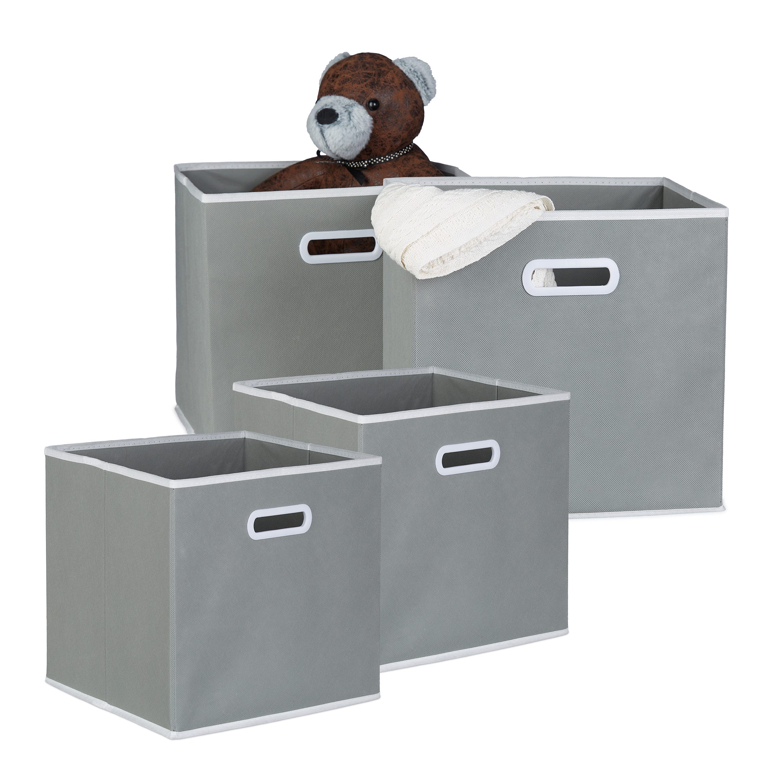 Boîte pliante boîte de rangement boîte à étagères lot de 4 30x30