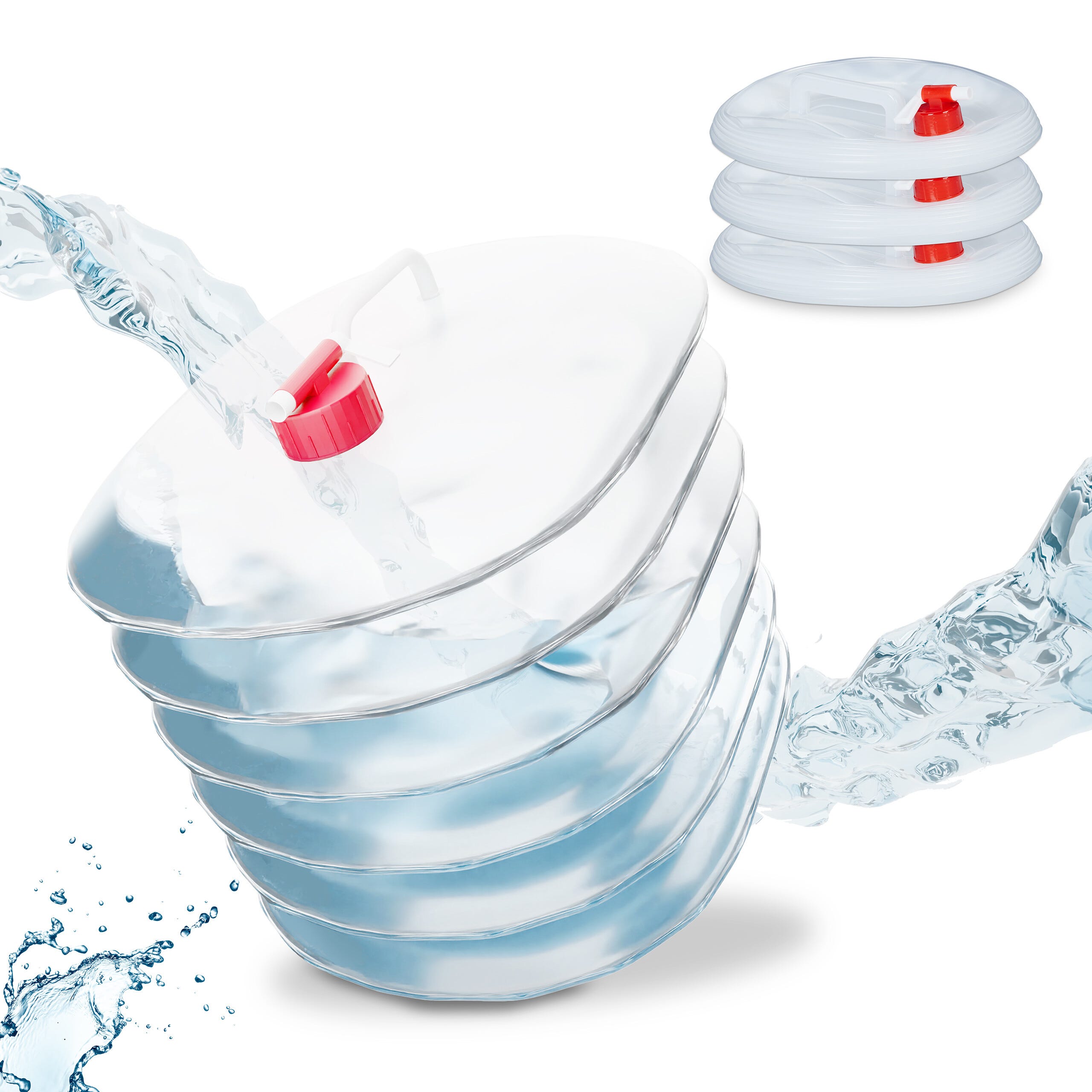 Relaxdays Bidon d'eau avec robinet, 15 litres, plastique sans BPA,  couvercle, poignée, réservoir, blanc/vert