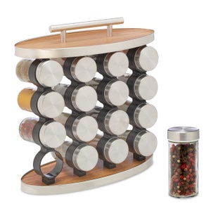 Lot de 12 pots d'épices couvercle avec cuillère Lionash H13cm Verre  Transparent