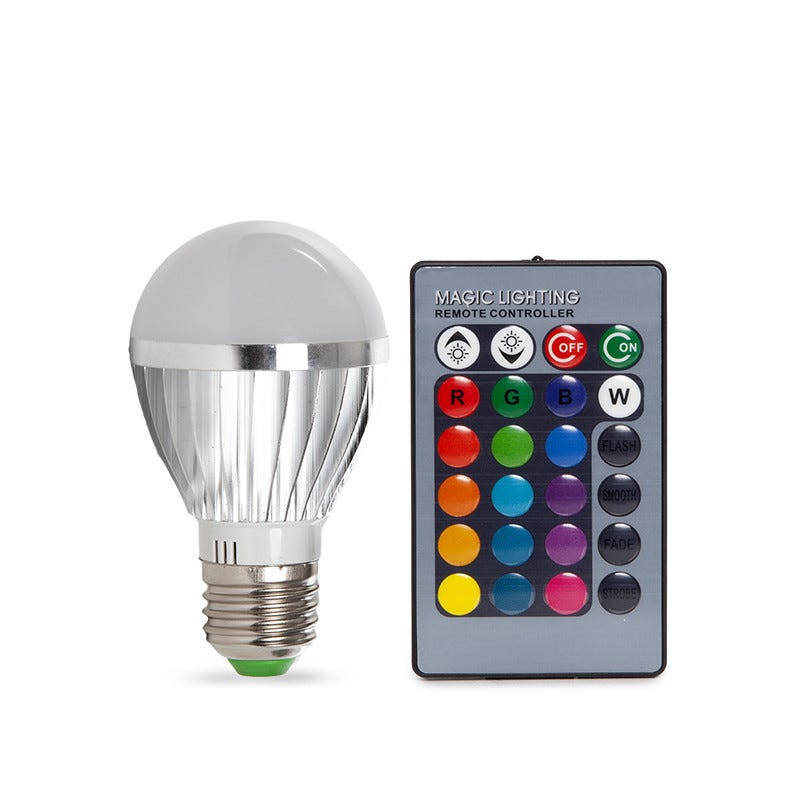 Bombilla LED RGB + W E27 10W con Mando a Distancia - MC. EFEN S.L