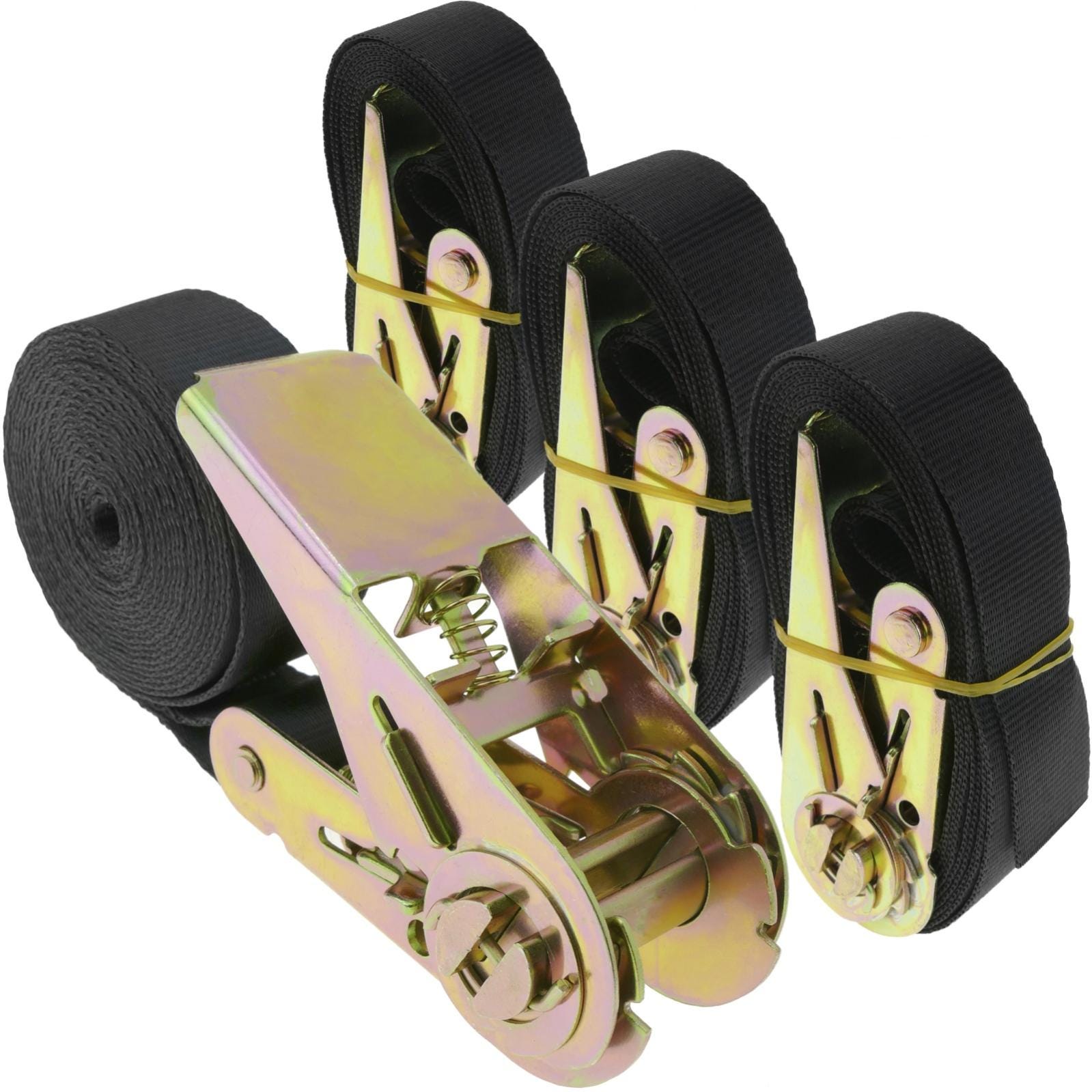 4 Cinghie Di Ancoraggio A Cricchetto Sandax - Nero, 400 DaN, Lunghezza 4m O 6m, Per Trasporto Sicuro - Foto 2