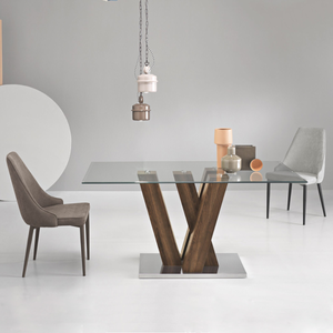 Tavolo da pranzo legno scuro 180 x 90 cm HUXTER