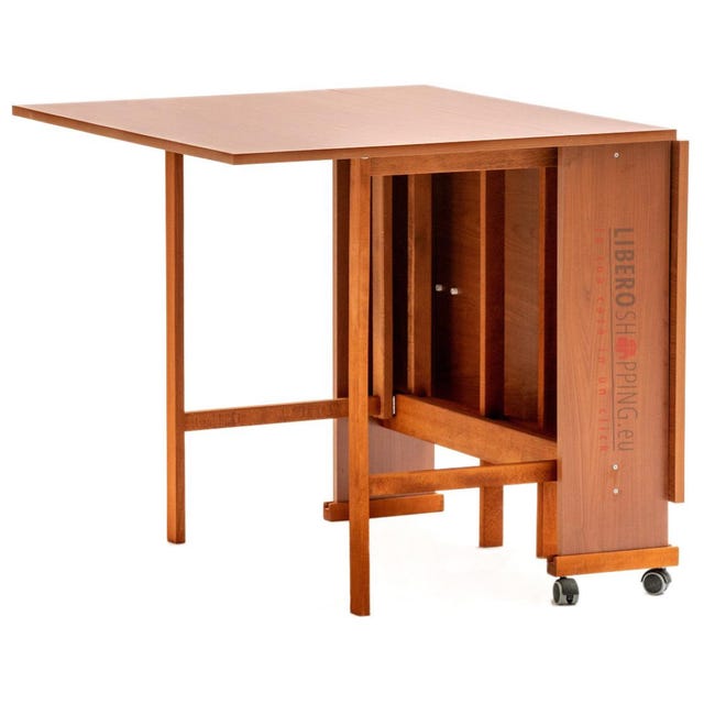 Table pliante en bois formica avec roulettes 140x90 GIORGIA
