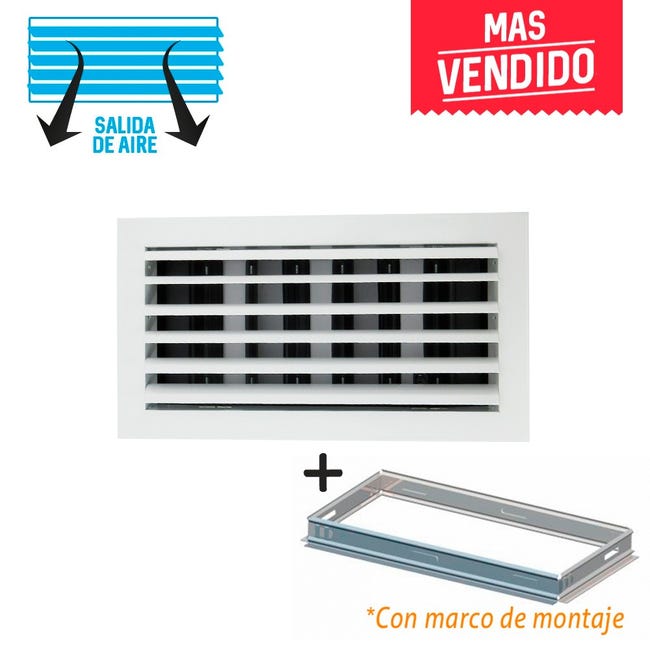 Instalaciones y venta Rejilla aire acondicionado impulsión 400x100,  Instaltec - Burjassot (Valencia)