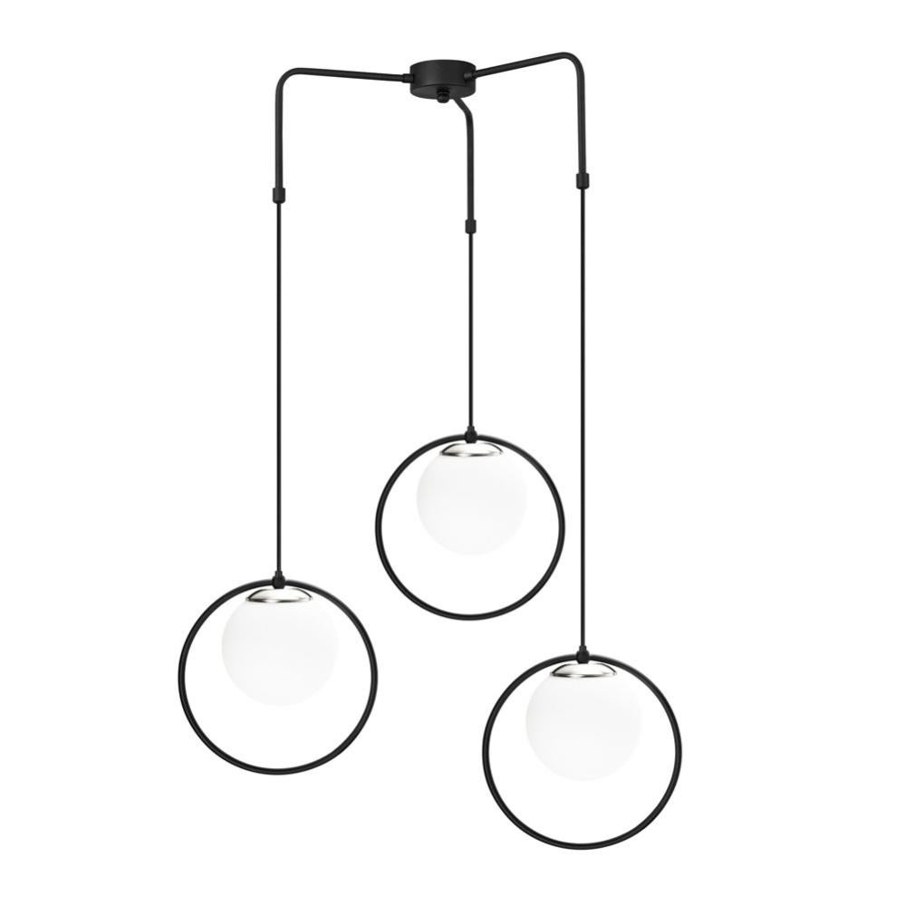 Lampadario Moderno A Sfere 'Fagioli Magici' - Lampada A Sospensione In Vetro E Ferro, Stile Nordico, 6/8/12 Luci, Per Soggiorno, Cucina, Ristorante (Nero, 8 Luci) - 4