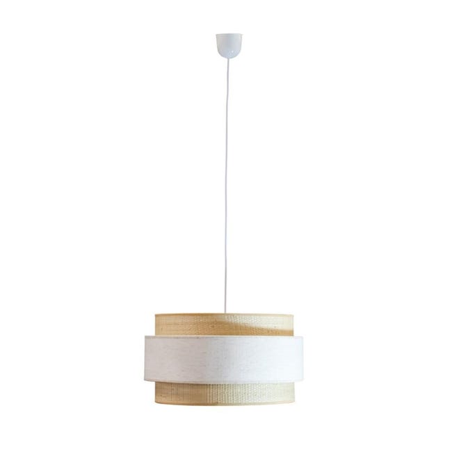 Lampada a Sospensione Rattan e Tessuto Longoria Arancione Lampada a Sospensione Rattan e Tessuto Longoria Arancione