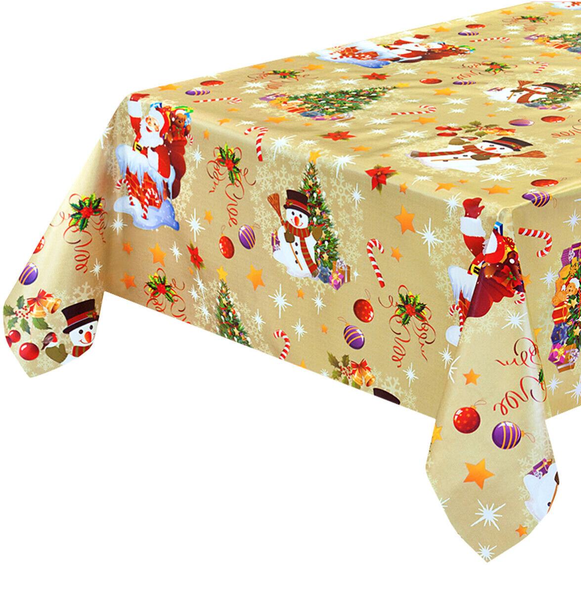 Tovaglia Natalizia Con Pupazzi Di Neve, Decorazioni Natale, 137x274 Cm, Perfetta Per La Tavola Delle Feste