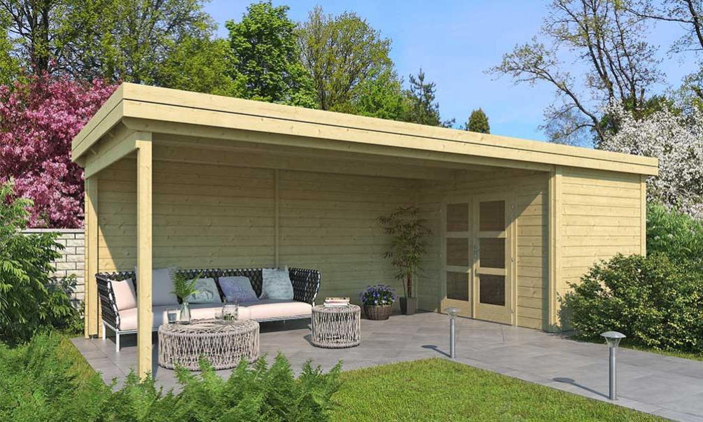 Chalet 28mm British 5.33m2 intérieur + terrasse couverte 11.59m2