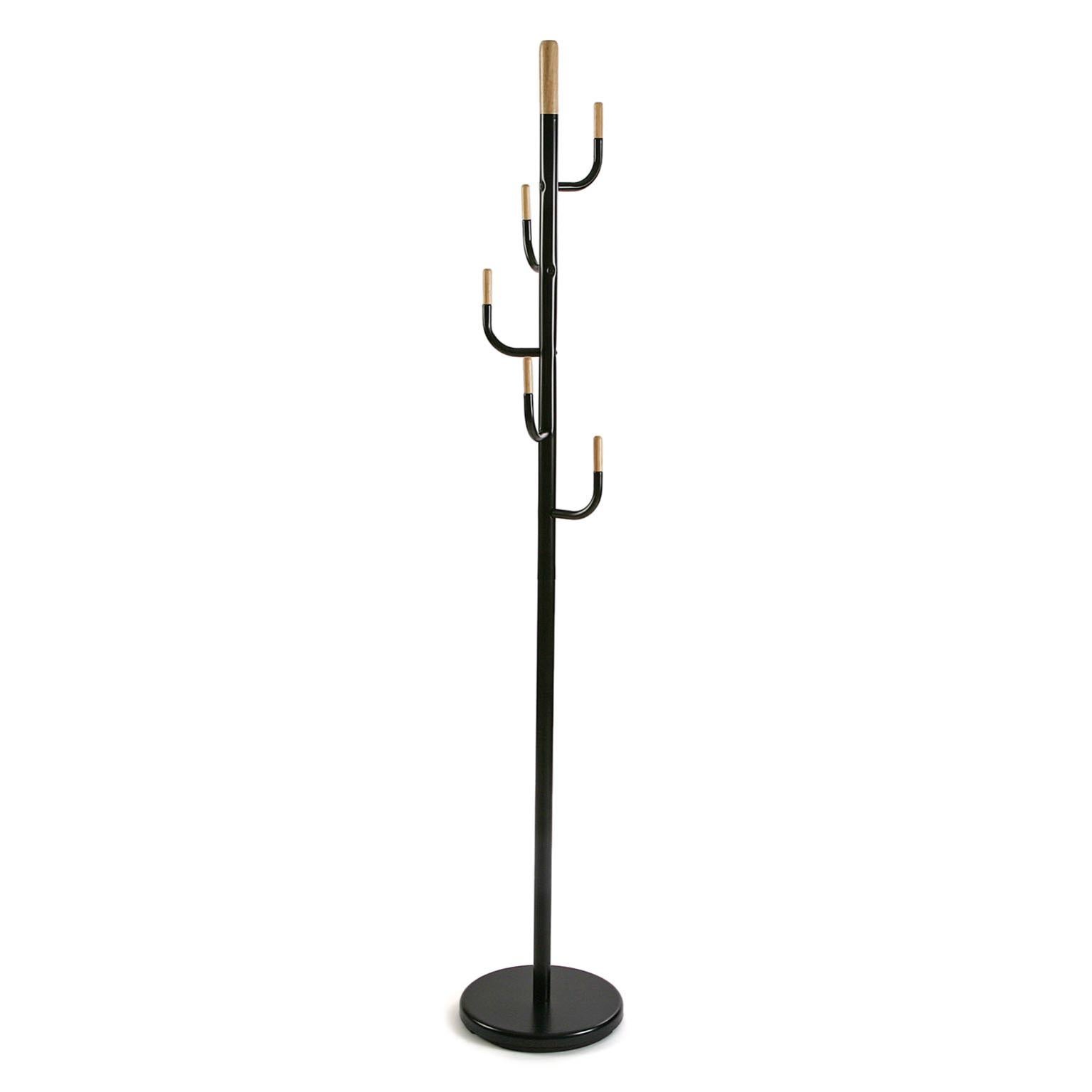 Appendiabiti Da Terra Minimalista VERSA Lina – Nero – 174x30x30 Cm – 6 Ganci – 20 Kg Di Portata