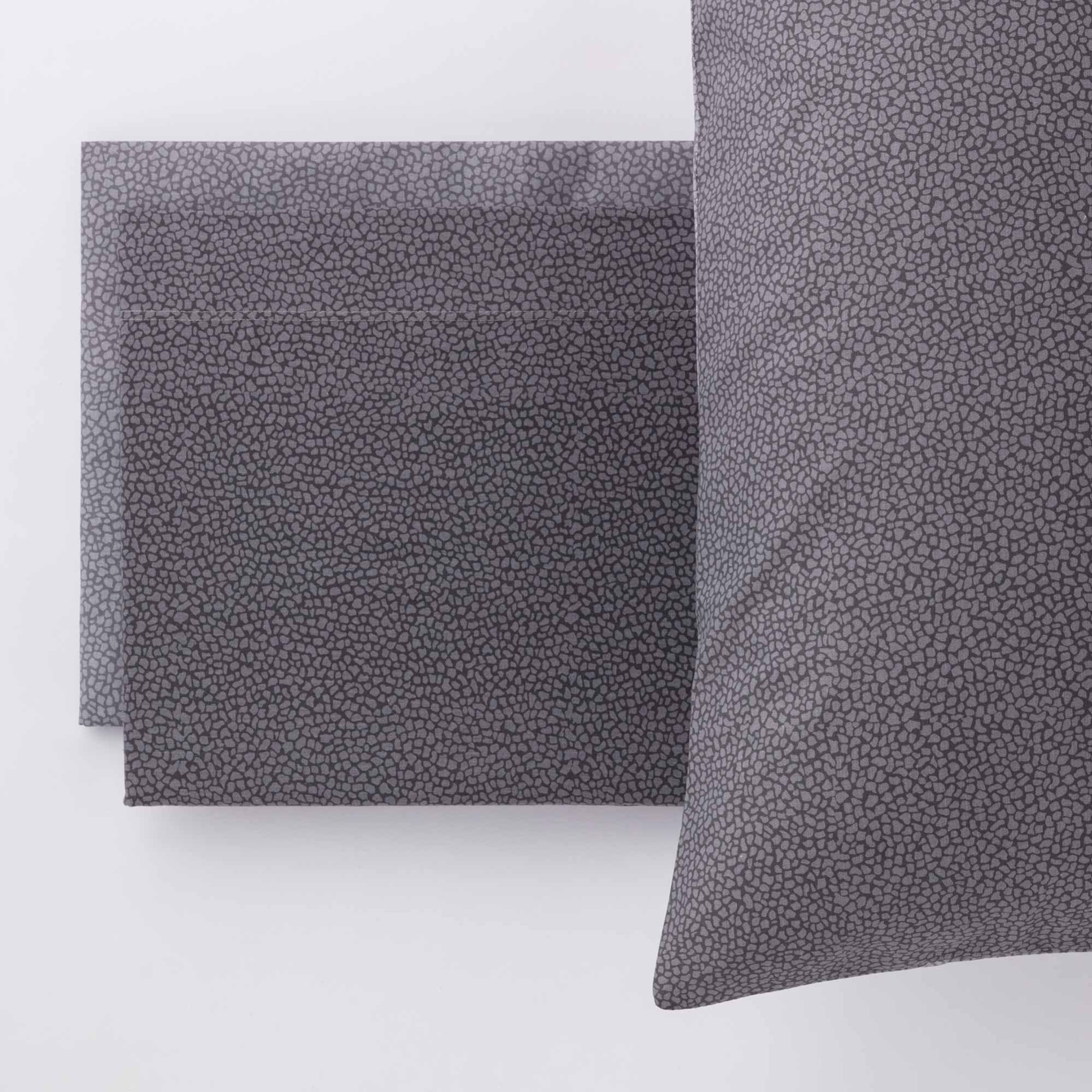 ETÉREA Set Letto Mako Satin 200x220cm Antracite - Puro Cotone Egiziano