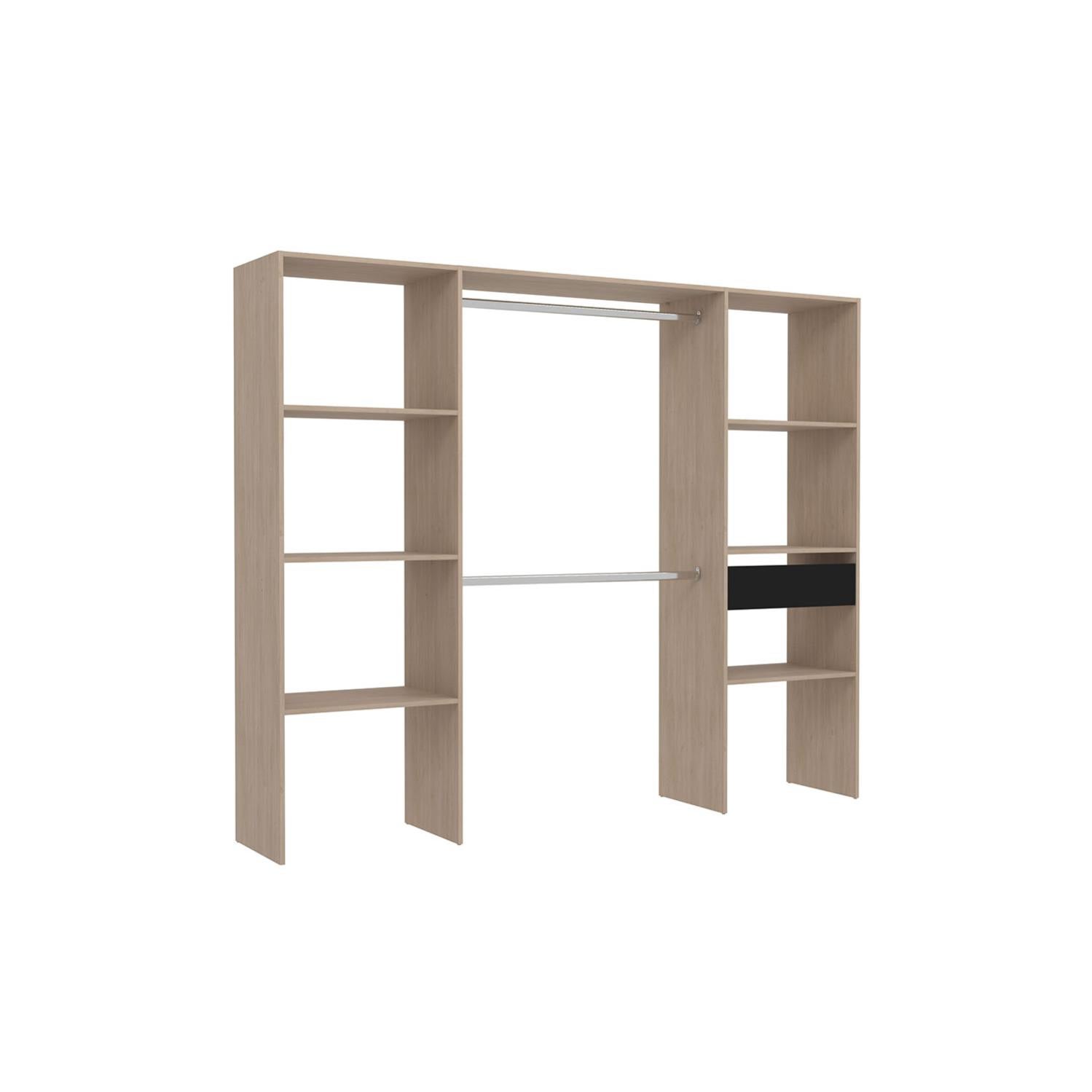 SogesHome Armadio Alto Cucina E Buffet | Credenza In Legno Bianco Con 5 Ante, Cassetto E Ripiani Regolabili – 114x40x190 Cm