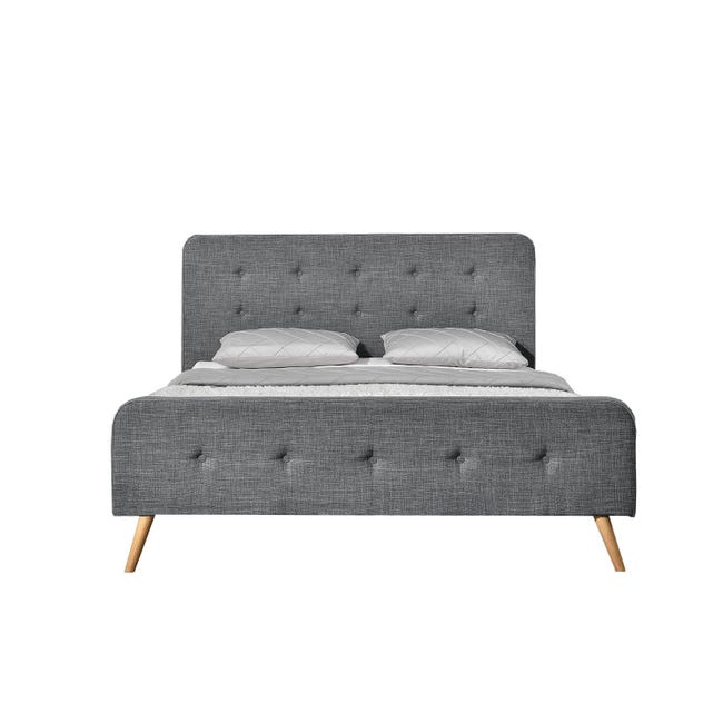 letra intermitente primavera Estructura de cama escandinava gris oscuro 160x200 cm LANKA | Leroy Merlin